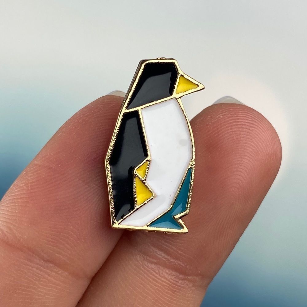 Geometric Penguin Enamel Pin/ Brooch Lapel
